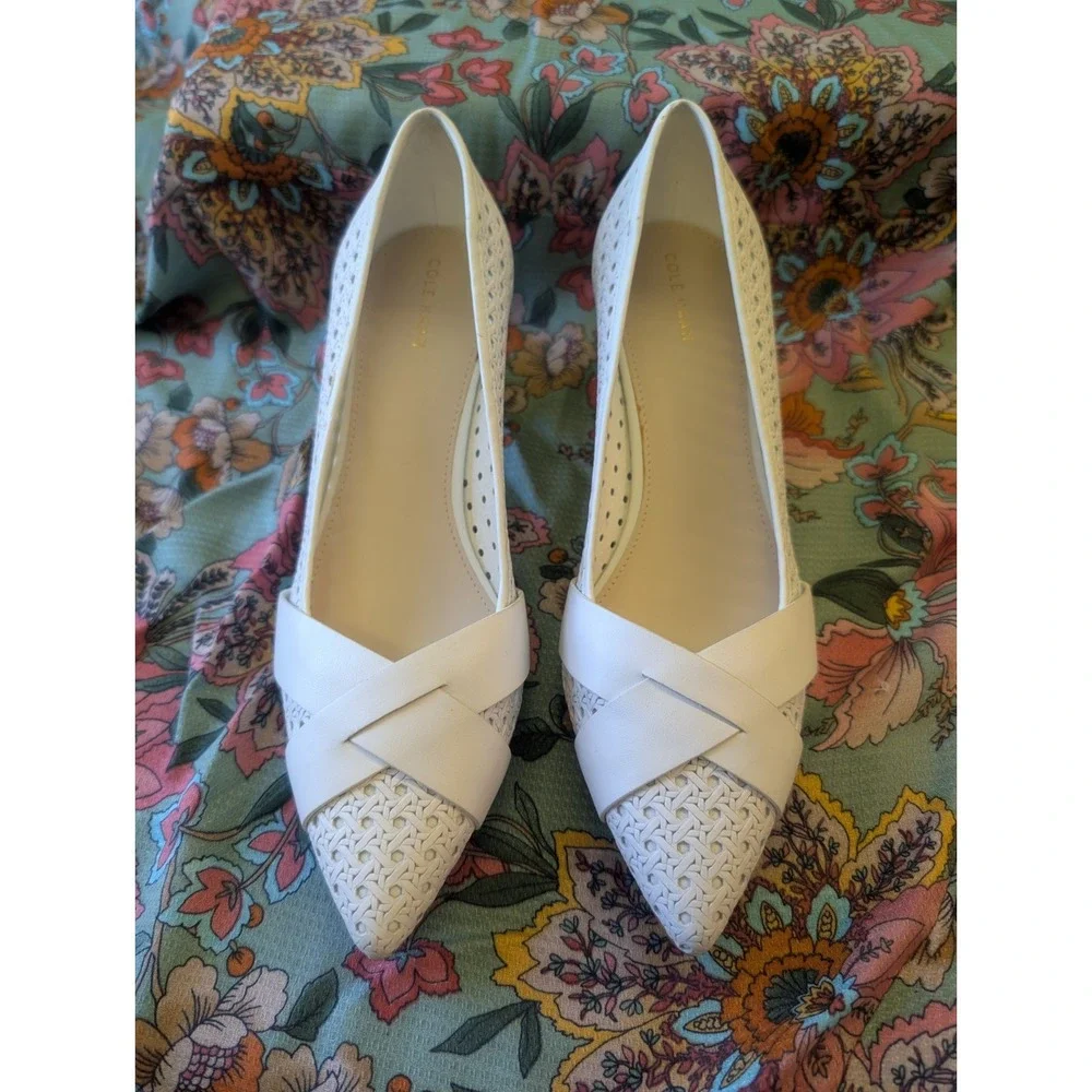 NEW Cole Haan 10 'Carlee' Block Heel Pumps In Optic White